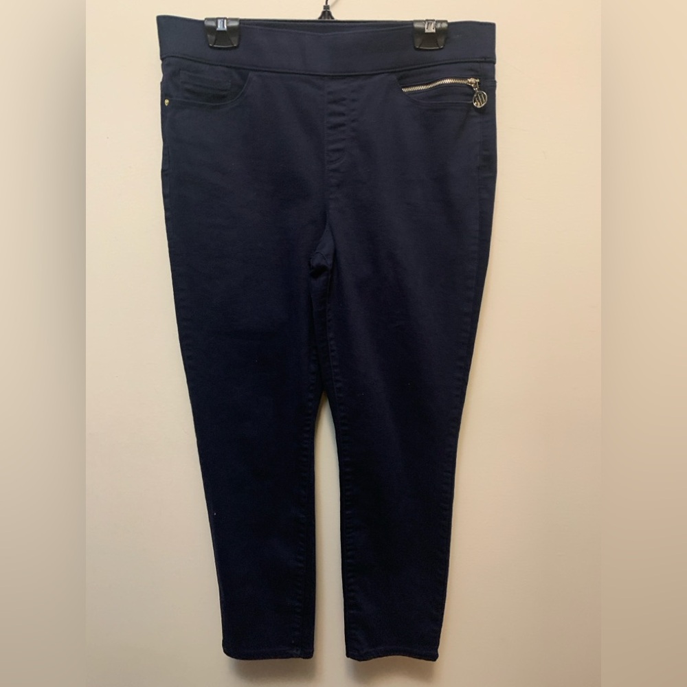 TOMMY HILFIGHER Navy Blue Pants with Zipper Detail